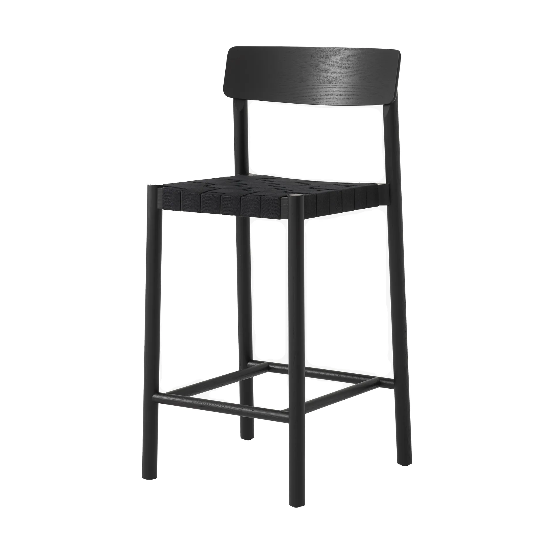 Taburete Betty TK12 Counter Chair 65 cm, Lino negro-fresno lacado negro &Tradition