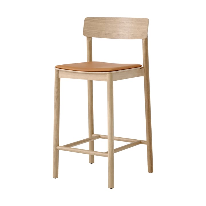 Taburete Betty TK14 Counter Chair 65 cm - Cuero color coñac Noble-roble lacado - &Tradition