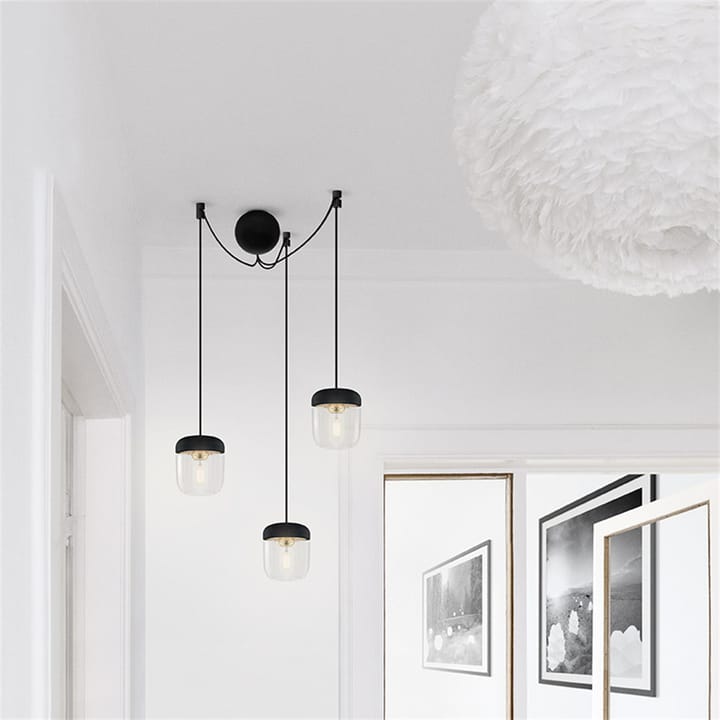 Florón de techo Cannonball con 3 cables, negro Umage