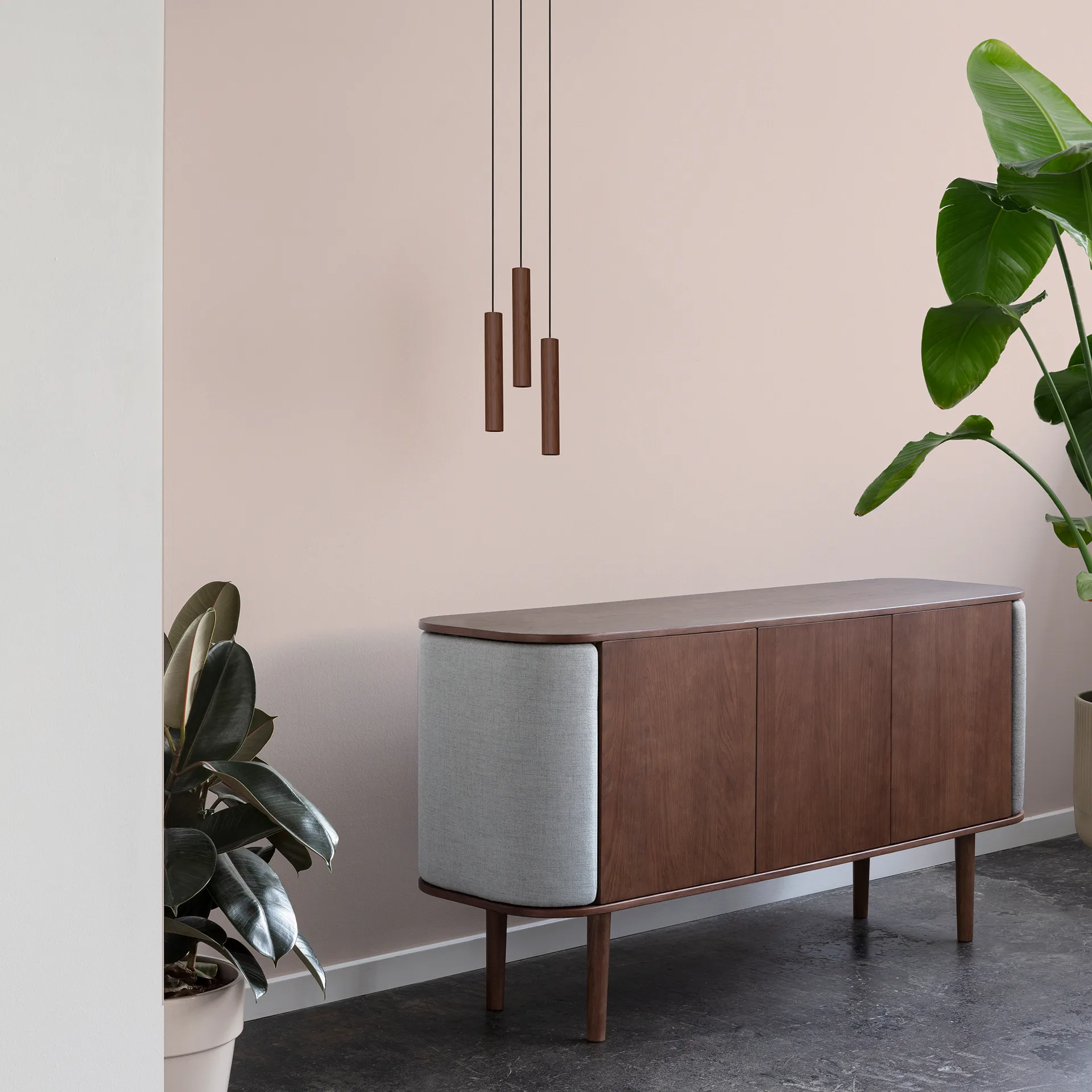 Lámpara 3 Chimes, oscuro roble Umage