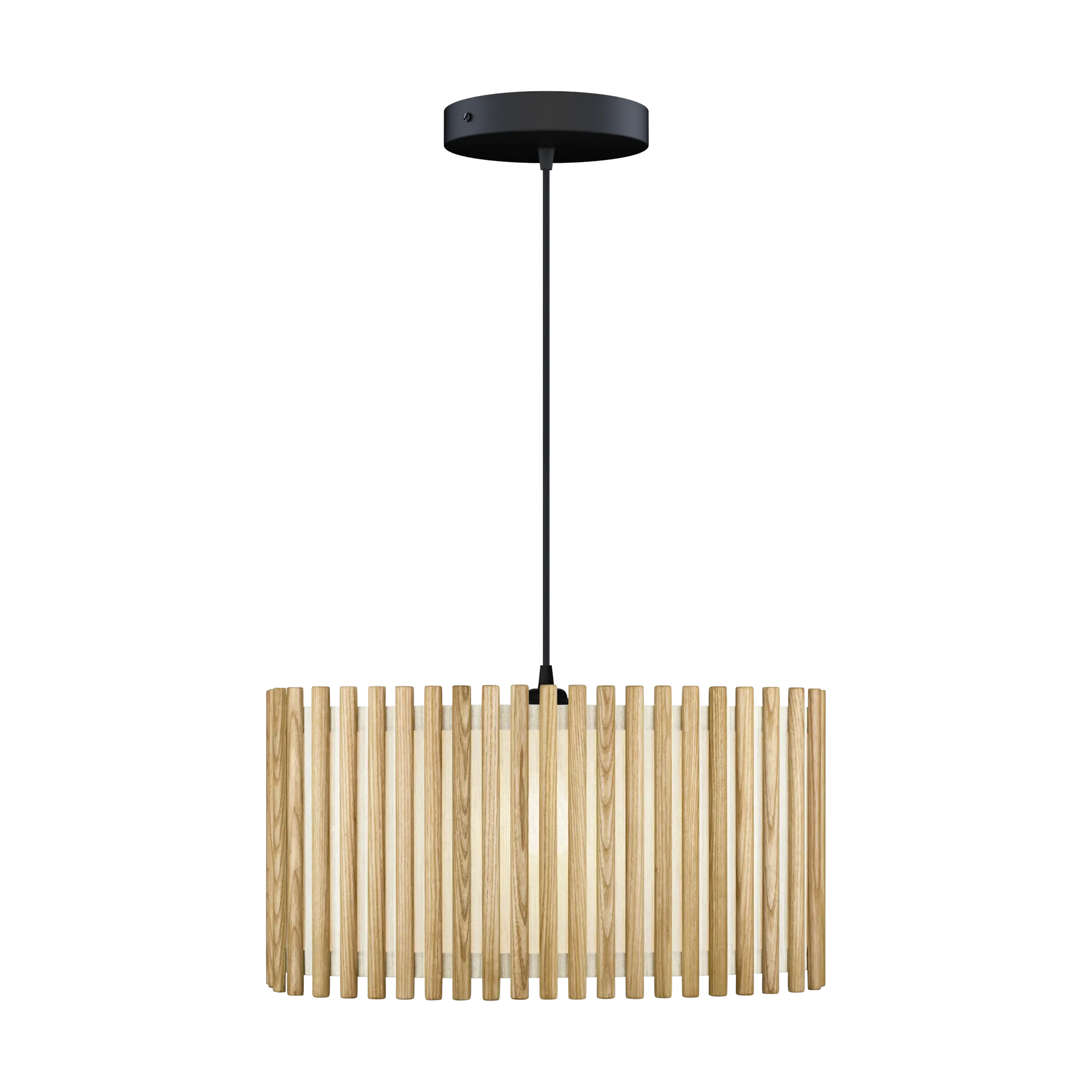 Lámpara colgante Komorebi large, Rectangular roble-Negro Umage