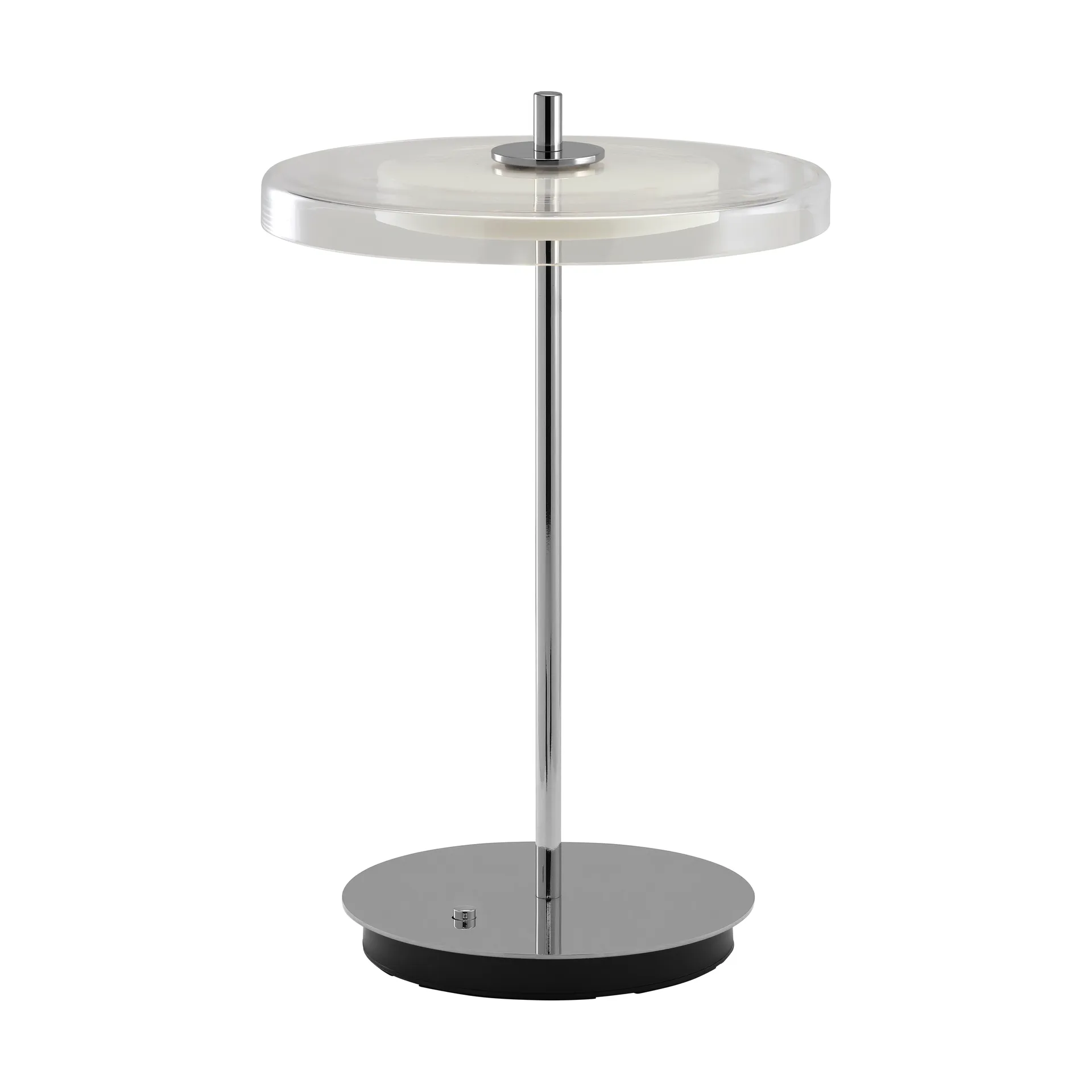 Lámpara de mesa Asteria Move, Acero pulido acabado en vidrio Umage