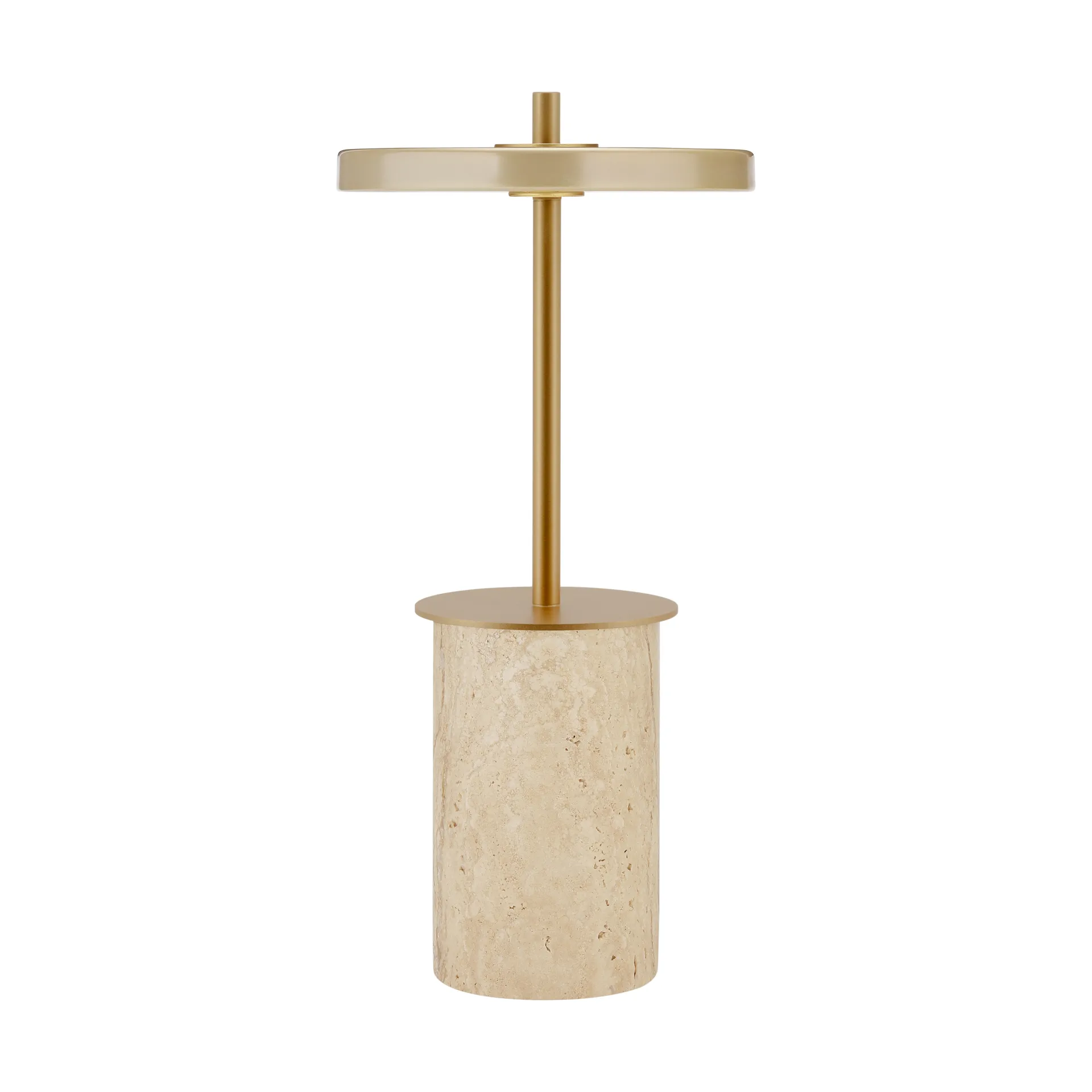 Lámpara de mesa Asteria Move Mini Ø12x25,5 cm, Arcilla travertino-Latón Umage