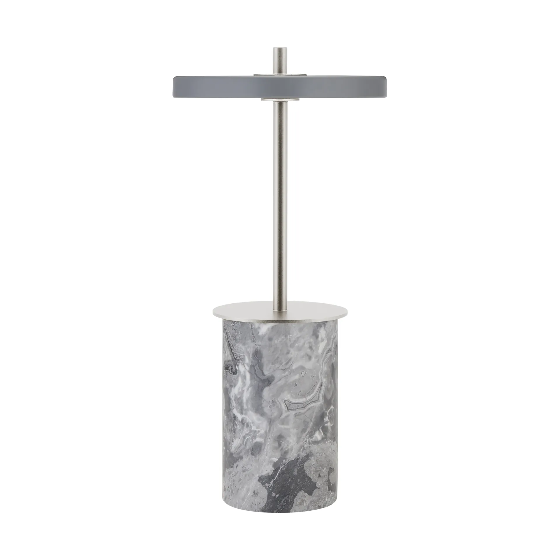 Lámpara de mesa Asteria Move Mini Ø12x25,5 cm, Mármol gris-Acero Umage