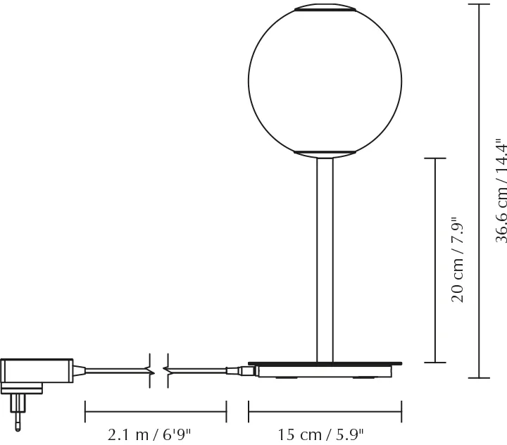 Lámpara de mesa Audrey Table, Plated brass Umage