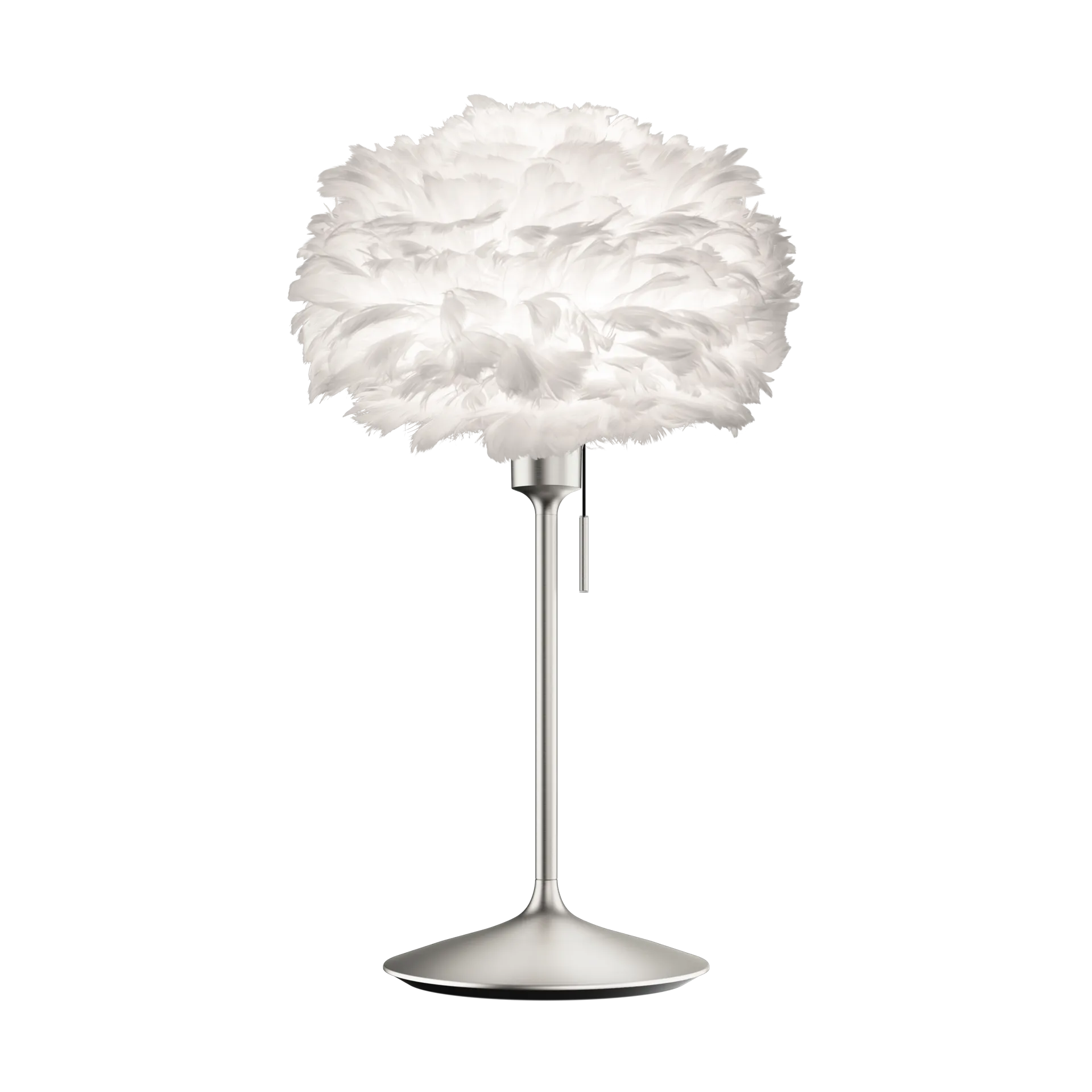 Lámpara de mesa Eos mini, Blanco-acero cepillado Umage