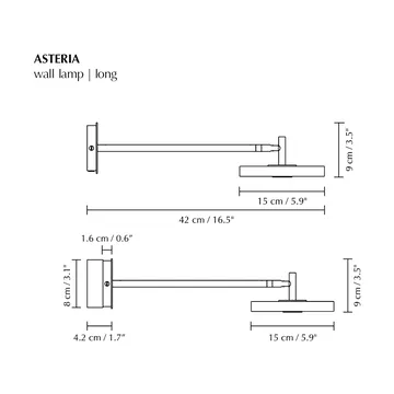 Lámpara de pared Asteria Wall - Long, Polished brass - Umage