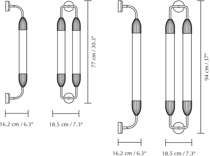 Lámpara de pared Lemon Squeeze Wall long, Double plated brass Umage