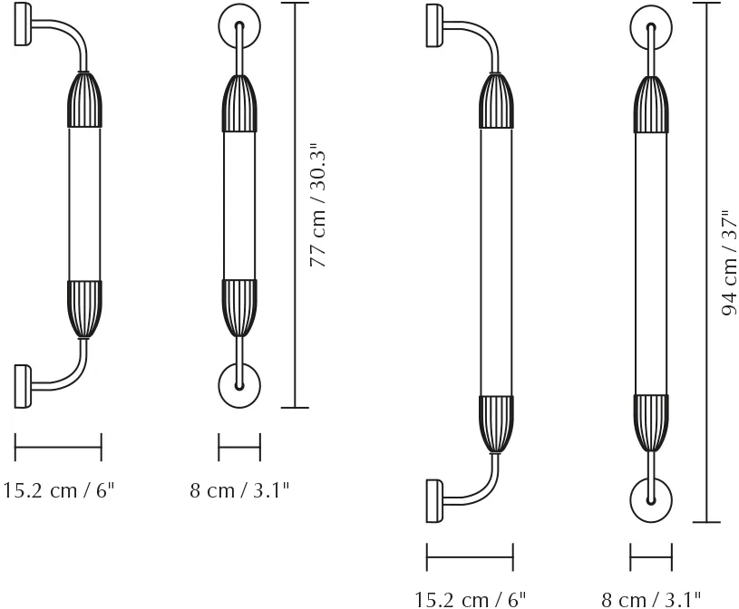 Lámpara de pared Lemon Squeeze Wall long, Single polished steel Umage