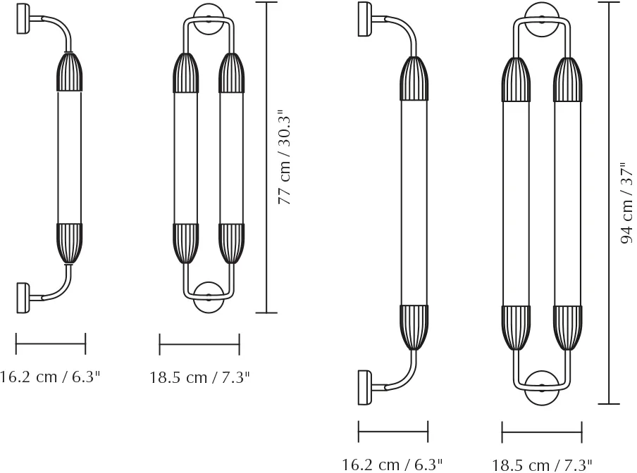 Lámpara de pared Lemon Squeeze Wall short, Double plated brass Umage