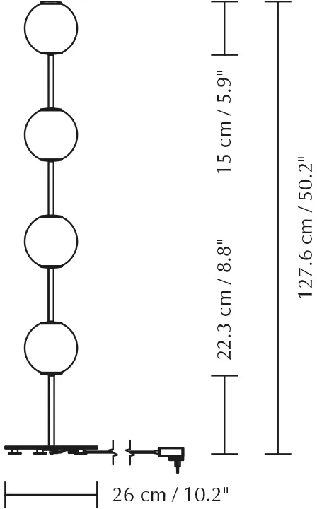 Lámpara de pie Audrey Floor, Plated brass Umage