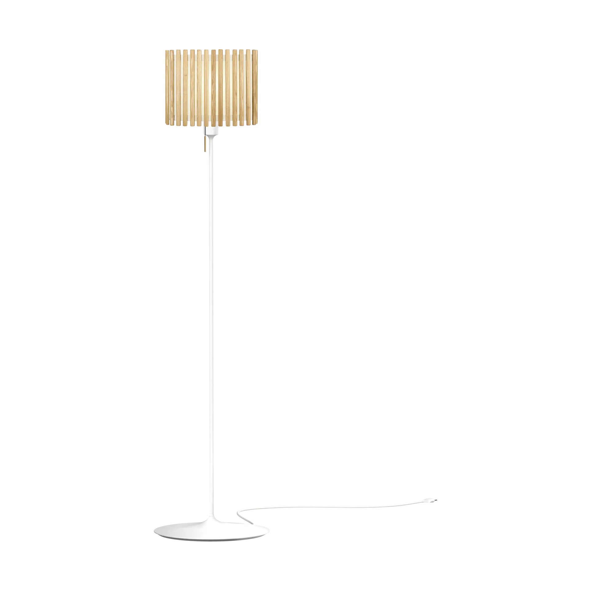 Lámpara de pie Komorebi mediana, Rectangular roble-Blanco Umage