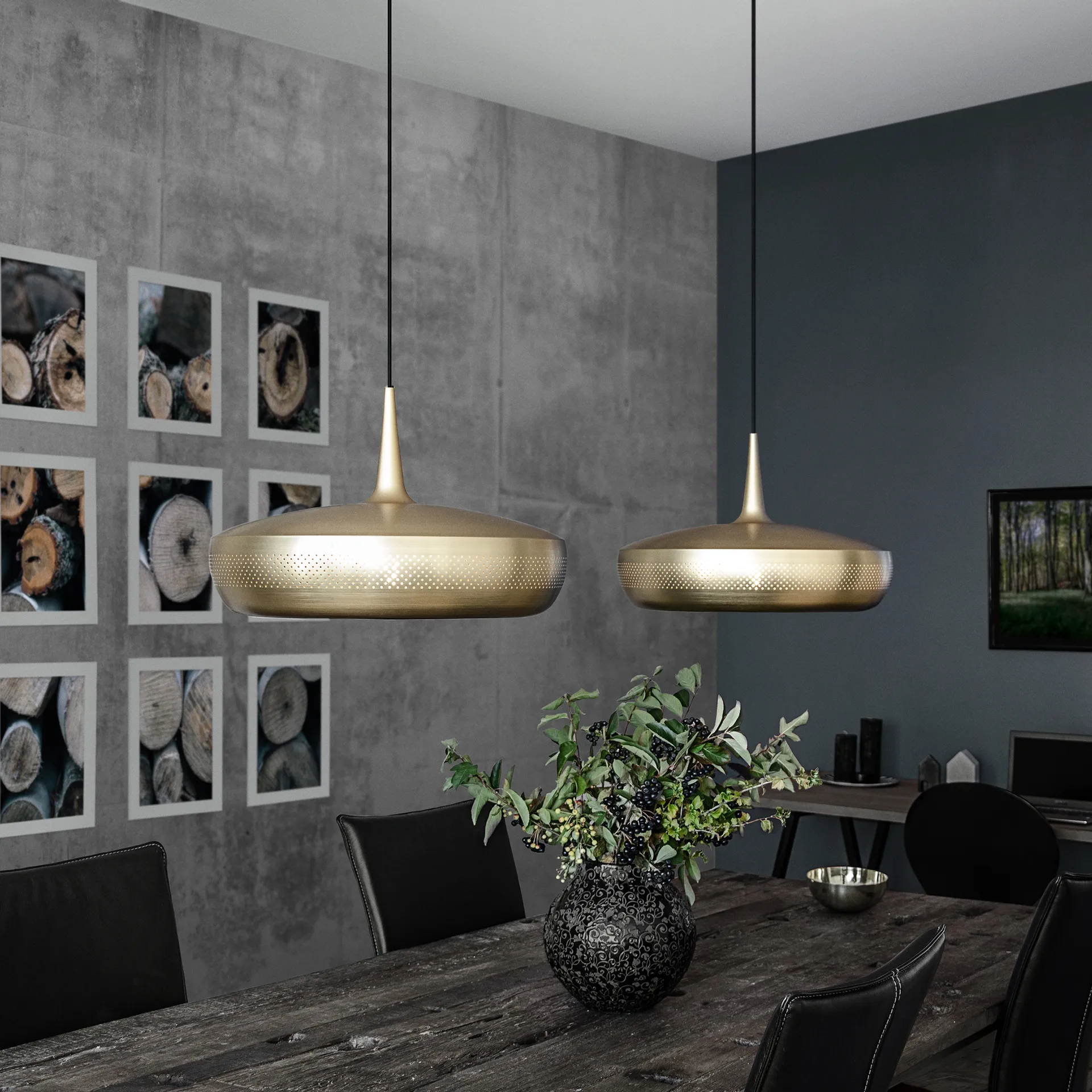 Lámpara de techo Clava Dine Ø43 cm, Brushed brass Umage