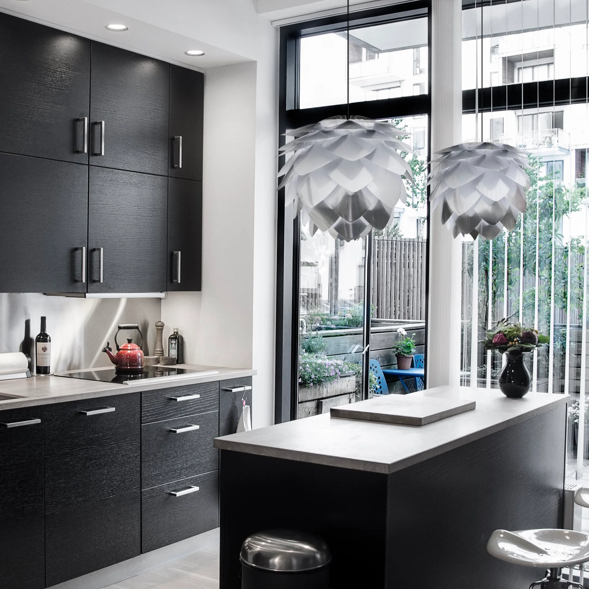 Lámpara Silvia acero, Ø 45 cm Umage