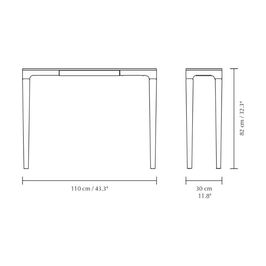Mesa auxiliar Heart'n'Soul 120 cm, Oak-obsidian black Umage