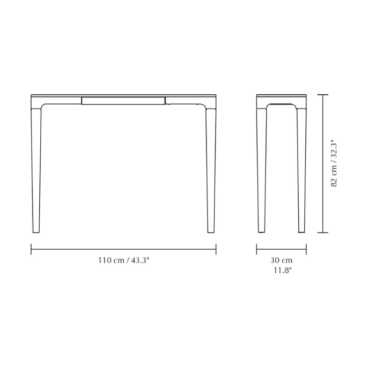 Mesa auxiliar Heart'n'Soul 120 cm, Oak-obsidian black Umage