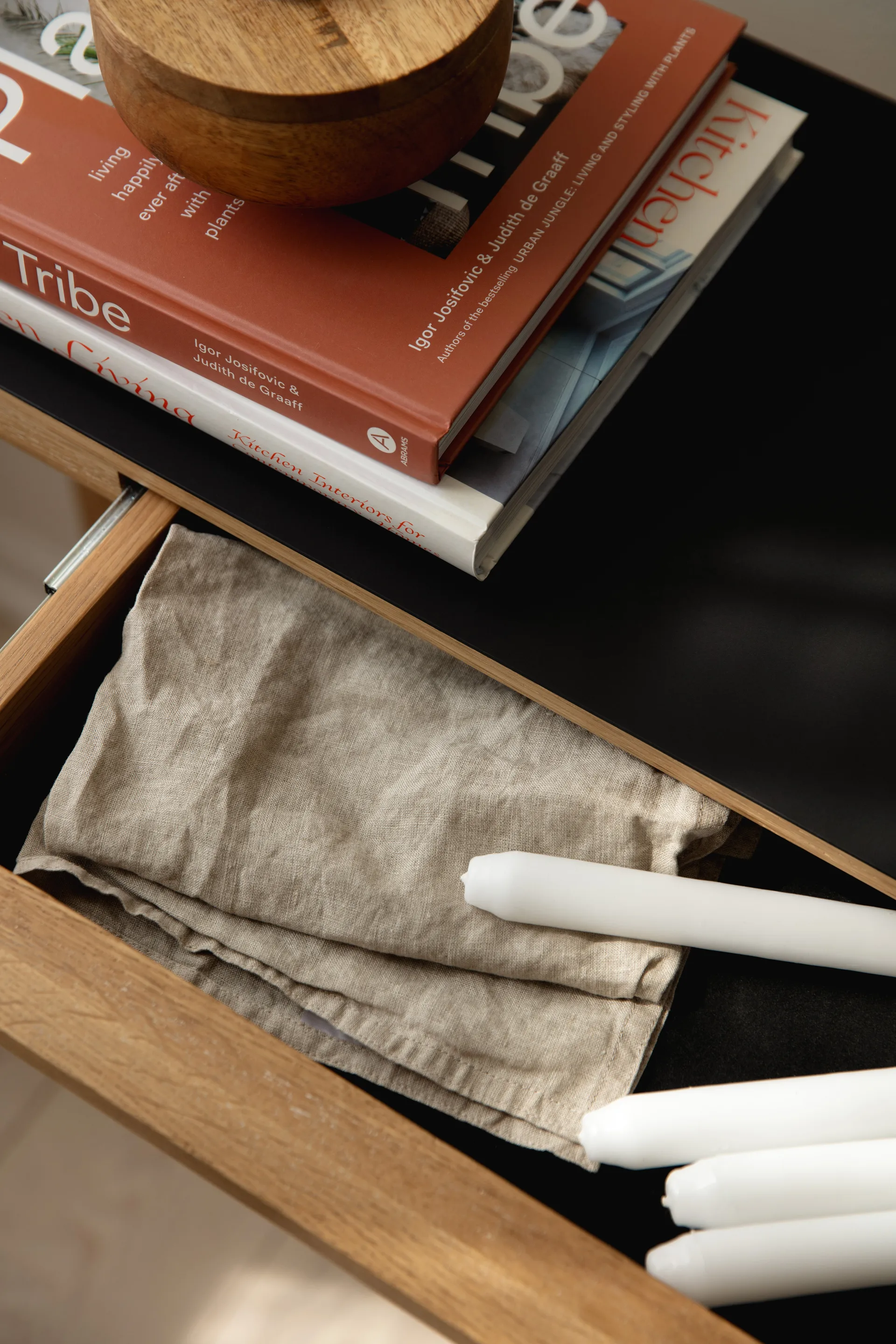 Mesa auxiliar Heart'n'Soul 120 cm, Oak-obsidian black Umage