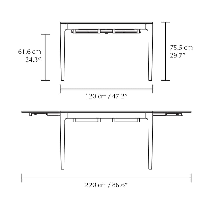 Mesa de comedor Heart'n'Soul 90x120 cm, Oak Umage