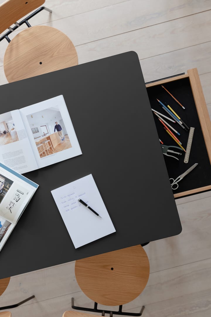 Mesa de comedor Heart'n'Soul 90x200 cm, Oak-obsidian black Umage