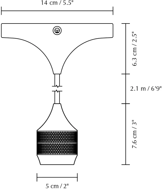Montura para lámpara de techo Cord Set Pro, Brushed steel Umage