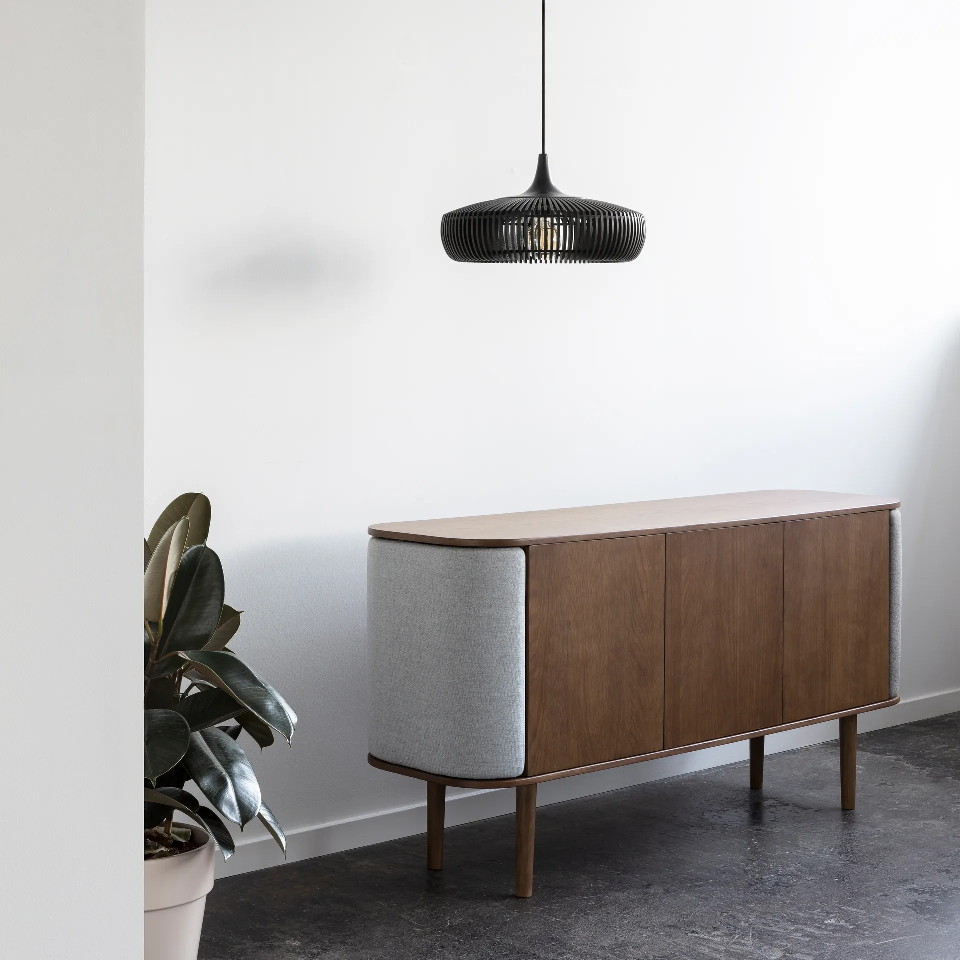 Pantalla de lámpara Clava Dine Wood Ø43 cm, Black Umage