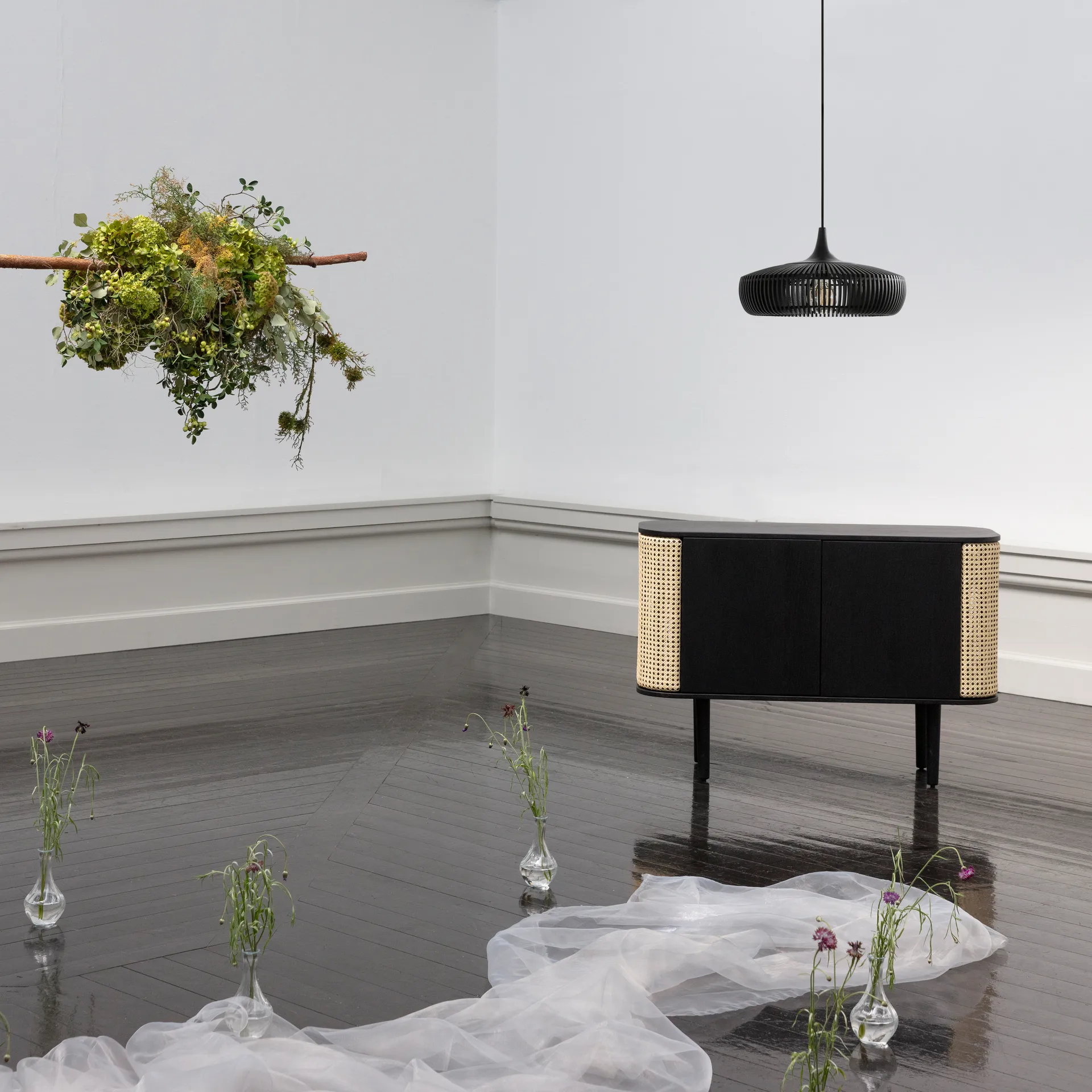 Pantalla de lámpara Clava Dine Wood Ø43 cm, Black Umage