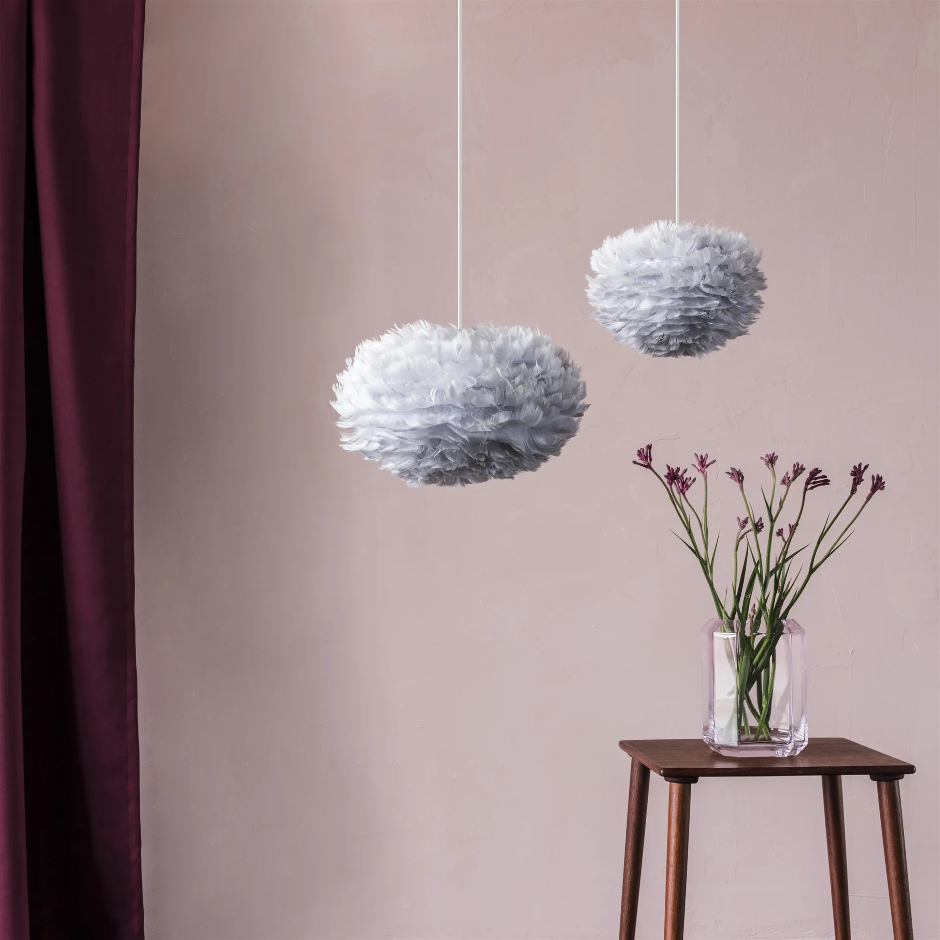 Pantalla de lámpara Eos gris claro, micro Ø 22 cm Umage