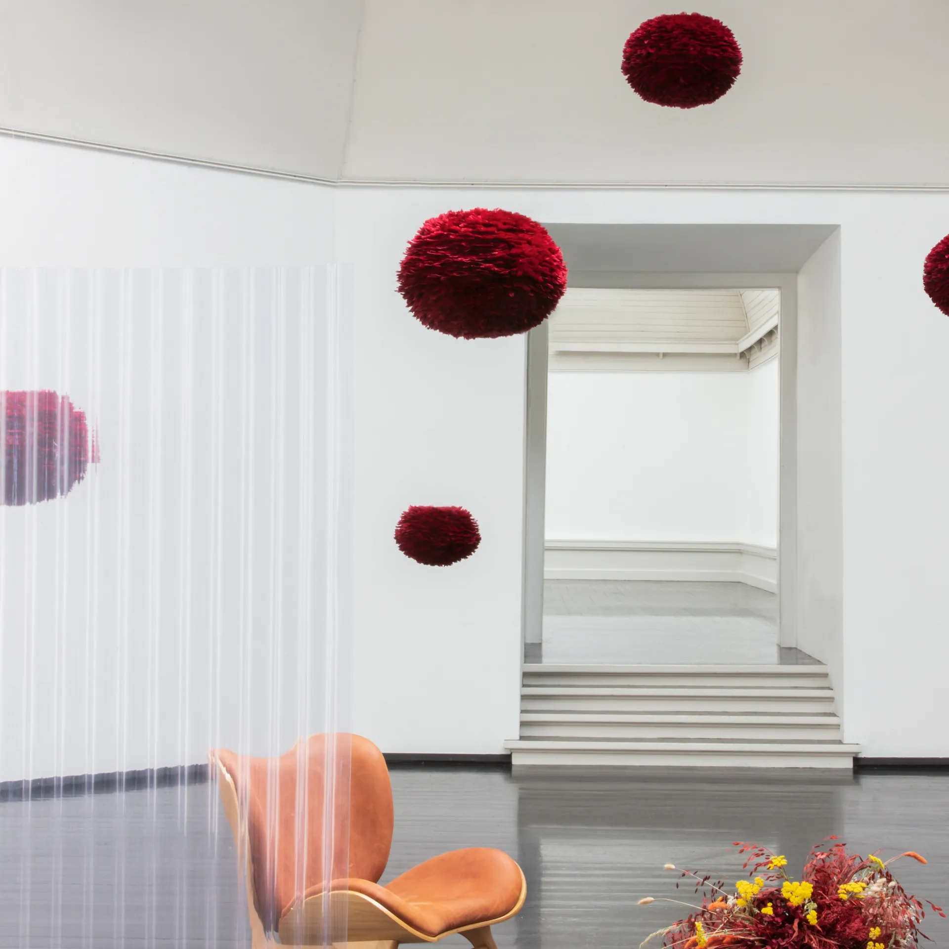 Pantalla de lámpara Eos rojo, Mini Ø35 cm Umage