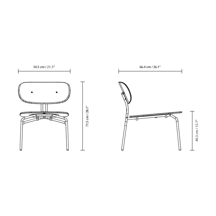 Sillón lounge Curious, Oak-brass Umage
