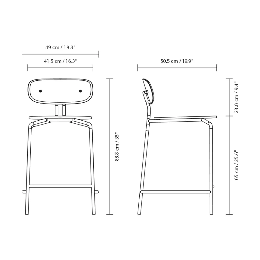Taburete Curious 65 cm, Oak-black Umage