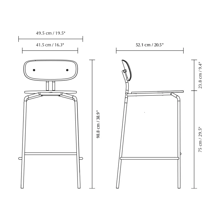 Taburete Curious 75 cm, Oak-brass Umage