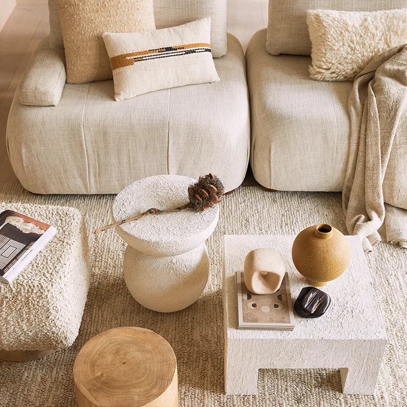 Asiento puff Kaura 38 cm, Off white URBAN NATURE CULTURE