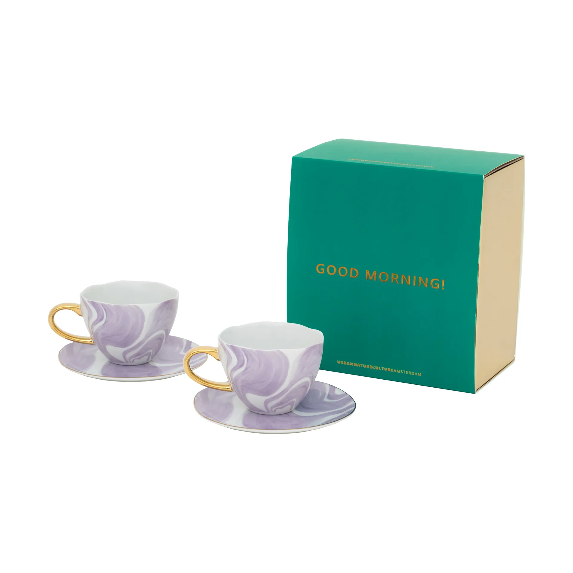 Set de regalo Good Morning taza de Cappuccino y plato, 2-pack, Valuri violet URBAN NATURE CULTURE