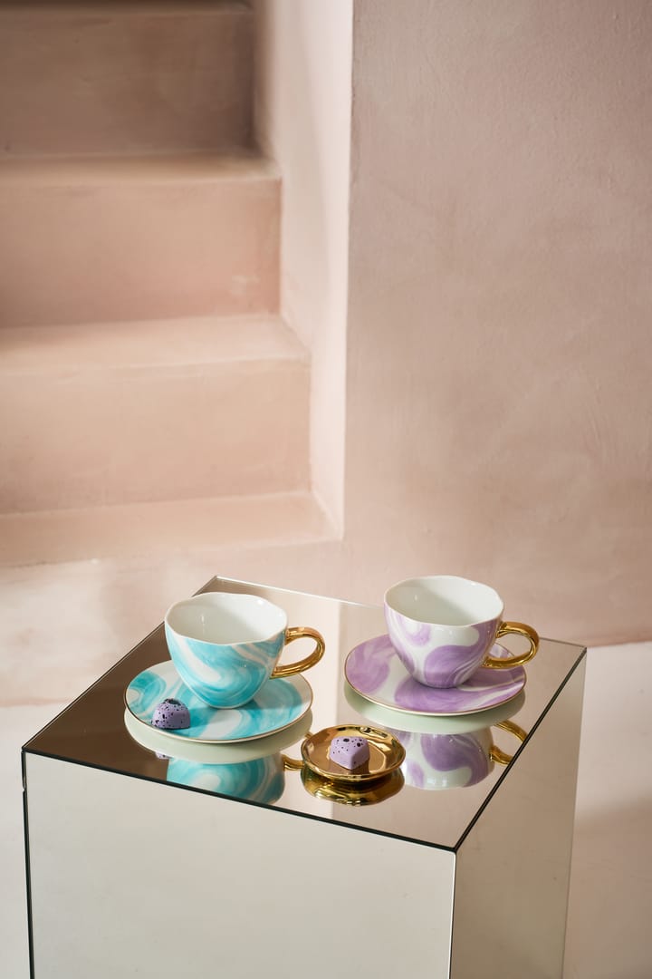 Set de regalo Good Morning taza de Cappuccino y plato, 2-pack, Valuri violet URBAN NATURE CULTURE