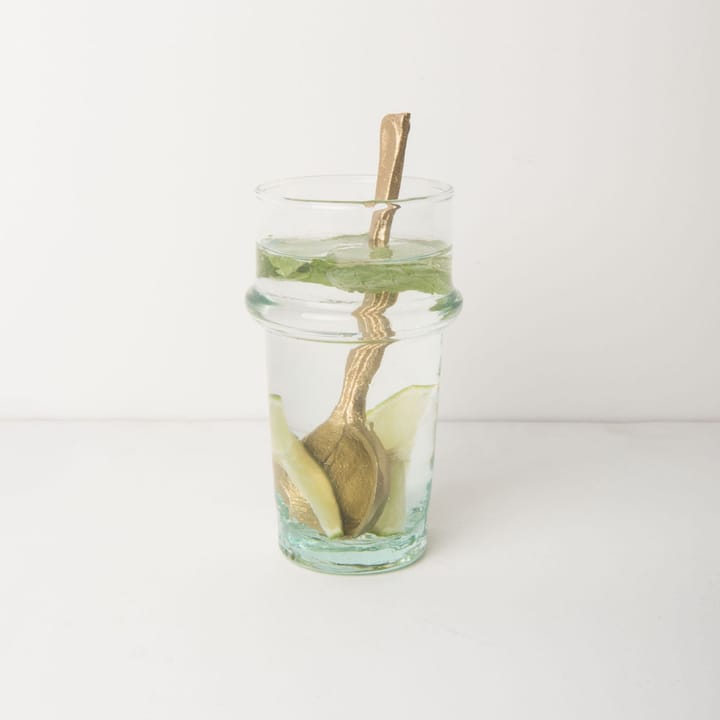 Vaso para beber vidrio reciclado grande, transparente-verde URBAN NATURE CULTURE