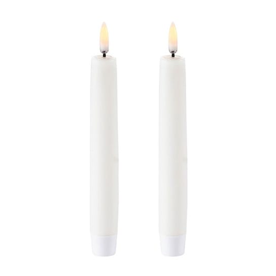 2 Velas alargadas LED Uyuni blanco - 18,3 cm - Uyuni Lighting