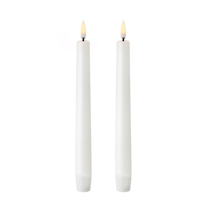 2 Velas alargadas LED Uyuni blanco - 20,5 cm - Uyuni Lighting