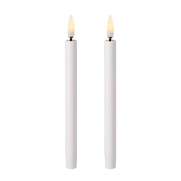 2 Velas alrgadas Mini LED Uyuni blanco Ø1,3 cm, 13,8 cm Uyuni Lighting