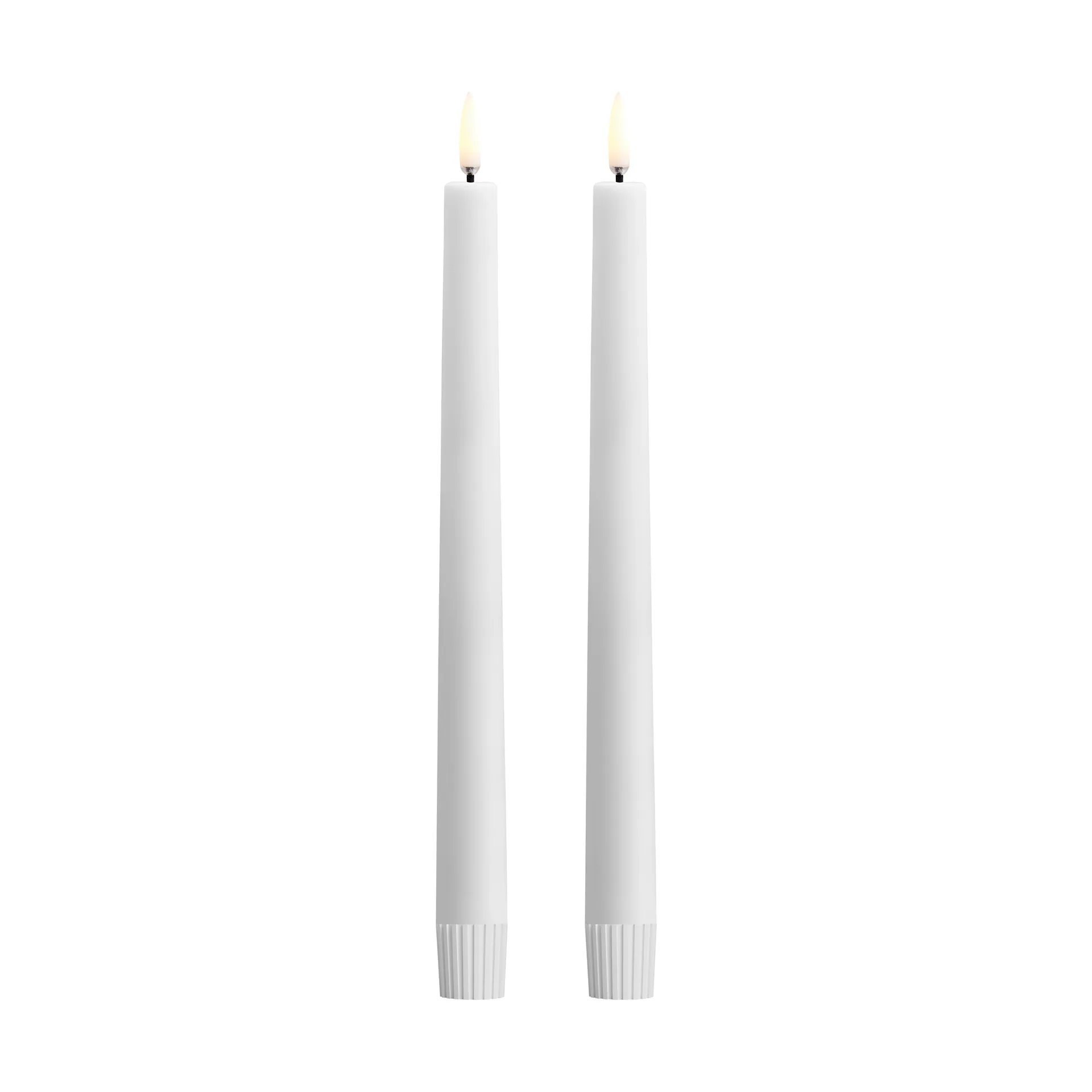 Velas cónicas Uyuni LED blancas, 2-pack, Ø2,3 × 25,2 cm Uyuni Lighting