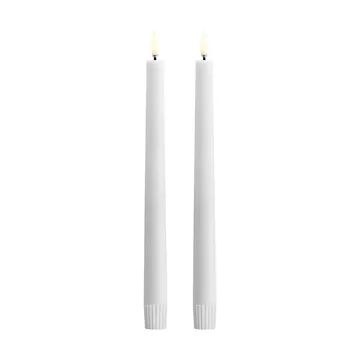 Velas cónicas Uyuni LED blancas, 2-pack - Ø2,3 × 25,2 cm - Uyuni Lighting