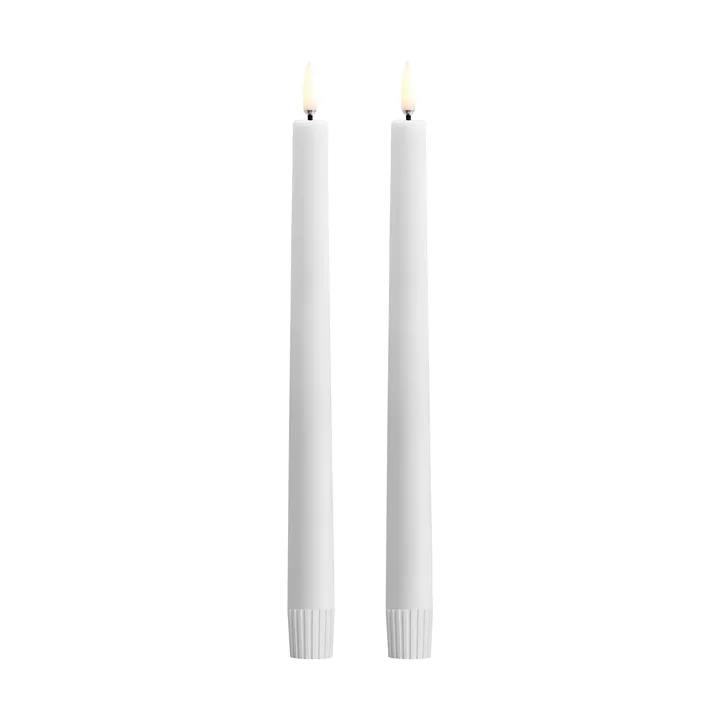 Velas cónicas Uyuni LED blancas, 2-pack - Ø2,3 × 25,2 cm - Uyuni Lighting