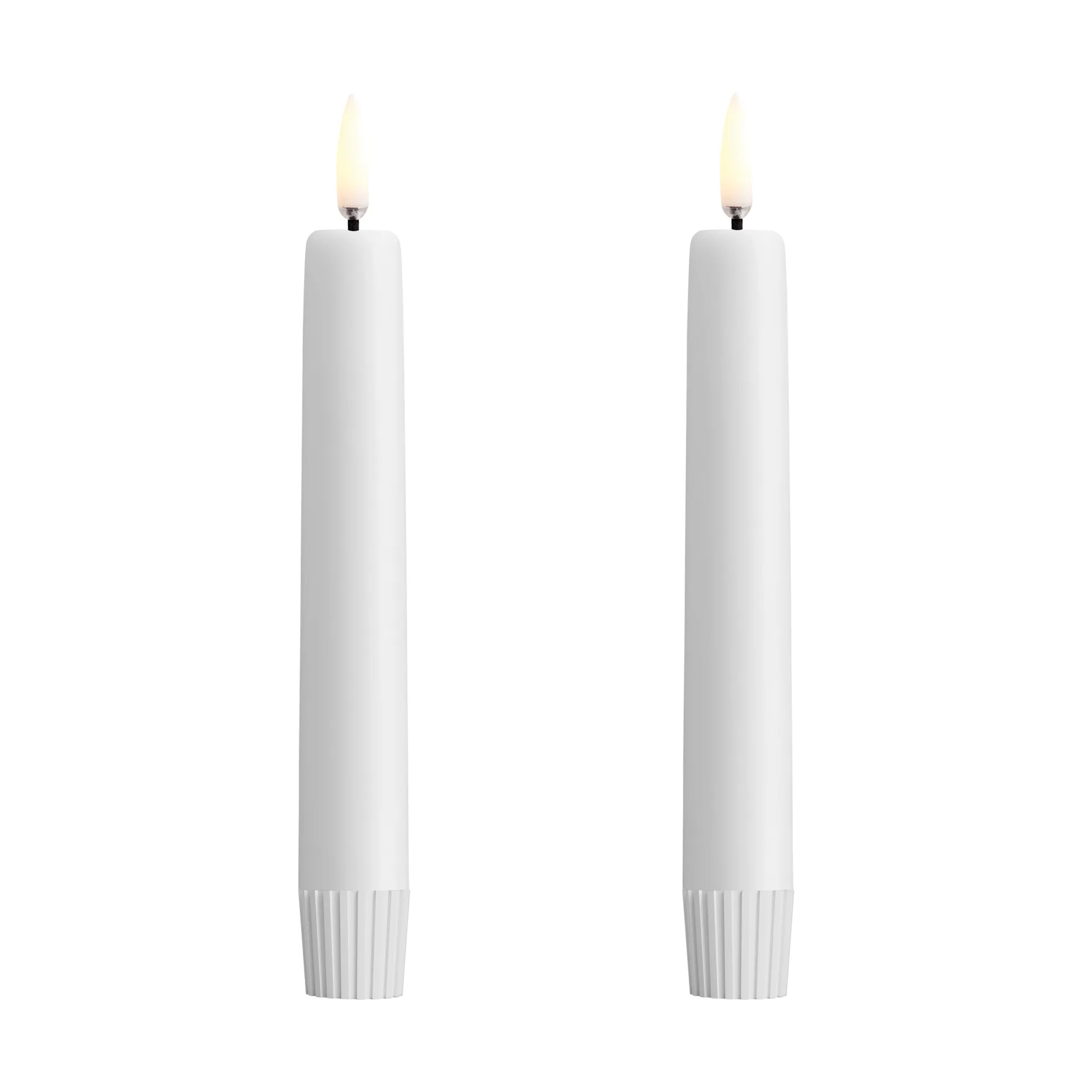 Velas cónicas Uyuni LED blancas, 2-pack, Ø2,3x16,4 cm Uyuni Lighting
