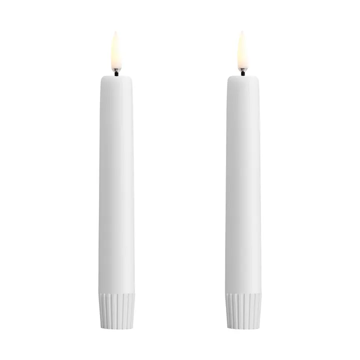 Velas cónicas Uyuni LED blancas, 2-pack - Ø2,3x16,4 cm - Uyuni Lighting