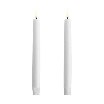 Velas cónicas Uyuni LED blancas, 2-pack - Ø2,3x20 cm - Uyuni Lighting