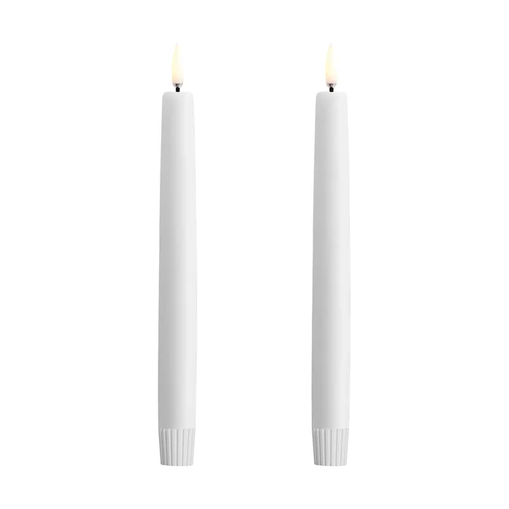 Velas cónicas Uyuni LED blancas, 2-pack - Ø2,3x20 cm - Uyuni Lighting