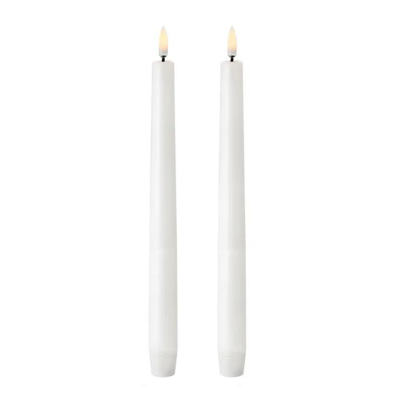 Velas cónicas Uyuni LED blancas, 2-pack, 25,2 cm Uyuni Lighting
