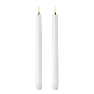 Velas cónicas Uyuni LED blancas, 2-pack - 25,2 cm - Uyuni Lighting