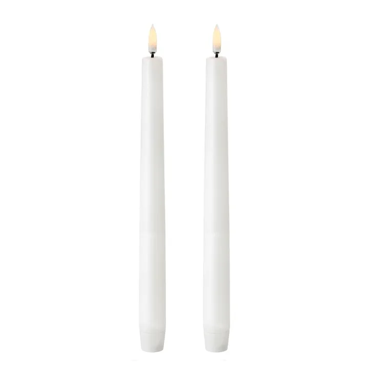 Velas cónicas Uyuni LED blancas, 2-pack - 25,2 cm - Uyuni Lighting