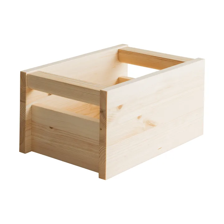020 Koppa Crate caja de almacenamiento - Pino aceitado con aceite-cera, pequeño 29x43x22 cm - Vaarnii