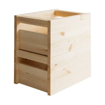 020 Koppa Crate caja de almacenamiento - Pino aceitado con aceite-cera, pequeño 29x43x22 cm - Vaarnii